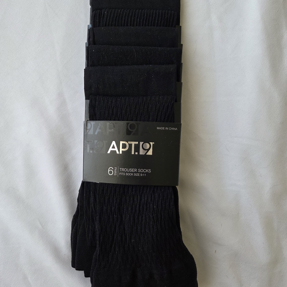 APT. 9 Women's Black Trouser Socks - 6 Pack